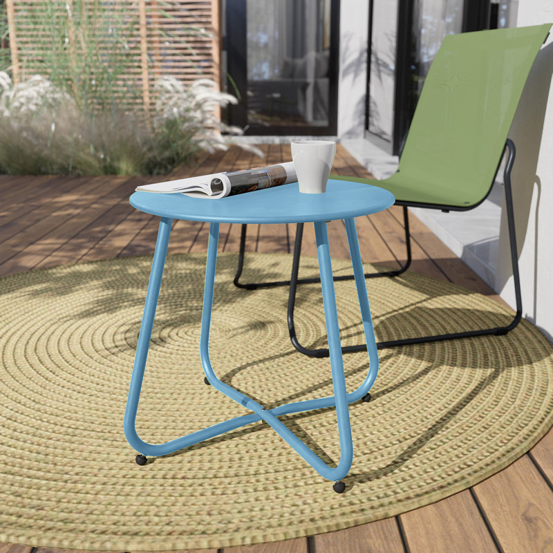 Steel Patio buy Side Table, Weather Resistant Outdoor Round End Table